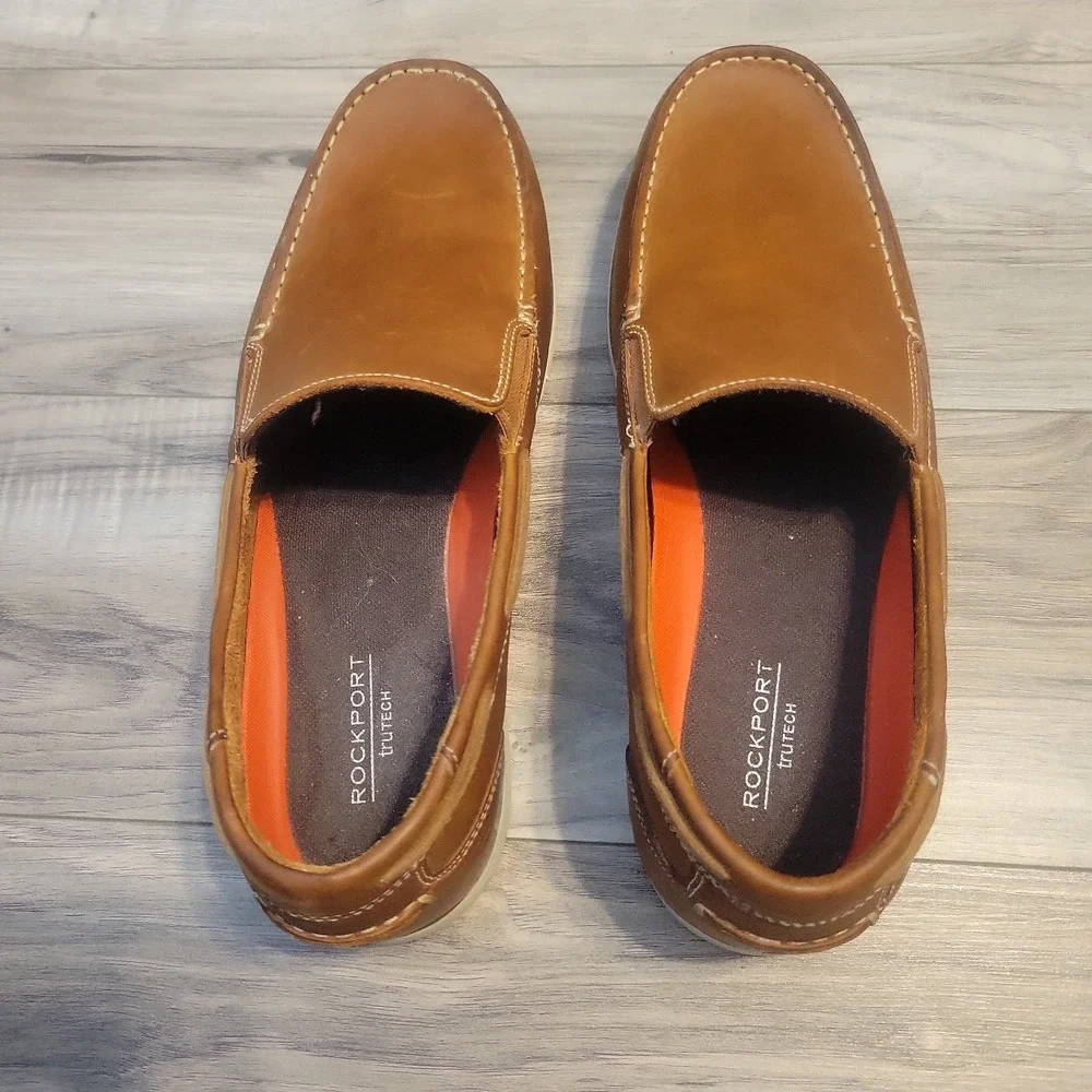 Rockport  Shoes Mens 11.5 Brown Slip-On Leather Loafer